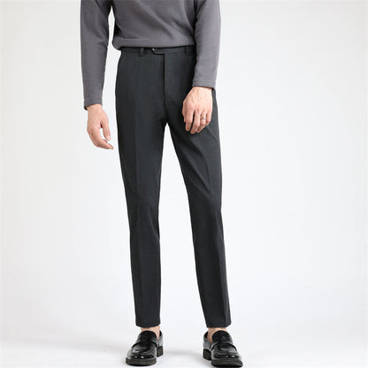 Herren Anzughose Slim Fit Schwarz mit Feinmuster