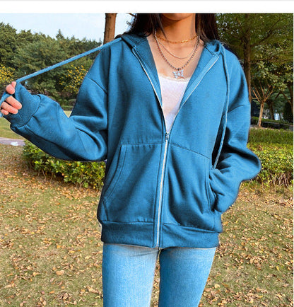 Bequeme Damen Kapuzenjacke Lässig Mit Taschen