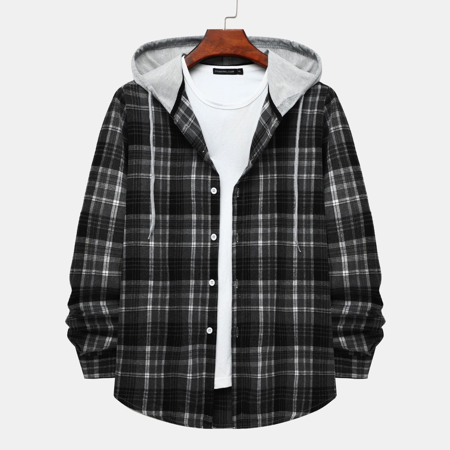 Herren Kapuzenjacke Karomuster Klassisch Modern