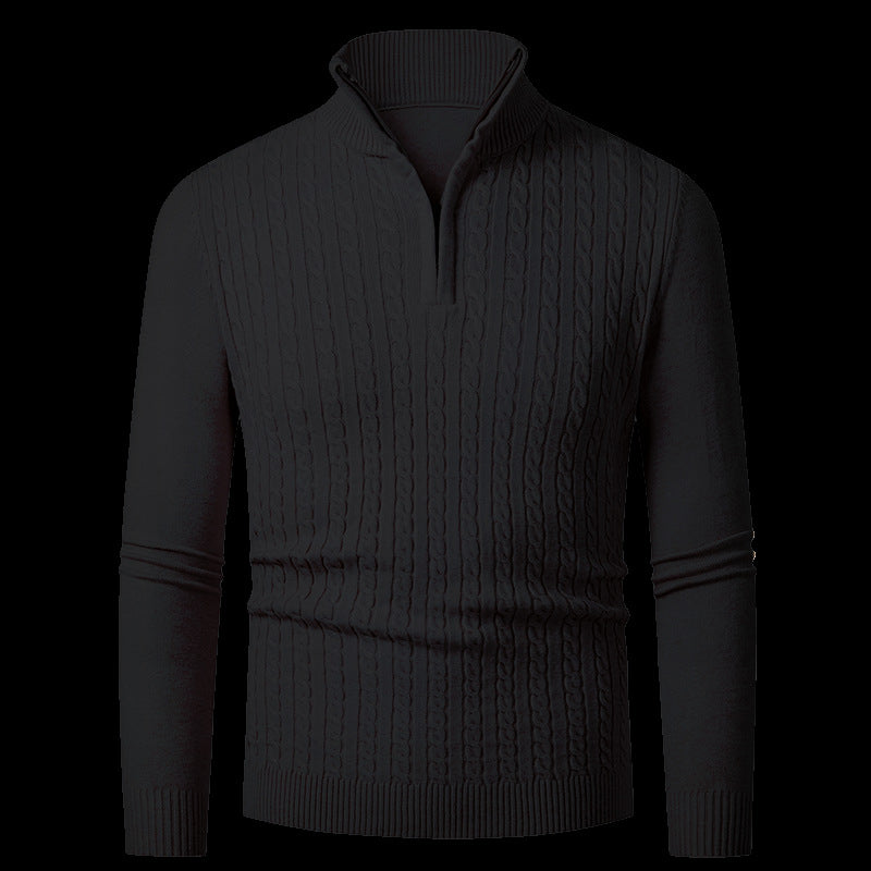 Herren Pullover Feinstrick Modern Reißverschluss