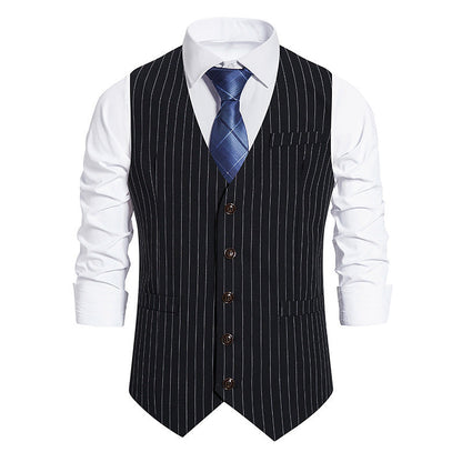 Herren Anzugweste Elegant Nadelstreifen Mit Taschen