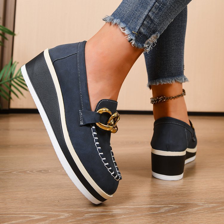 Damen Mokassinschuhe Schnallen-Design Komfort Fußbett - BerlinGlamour