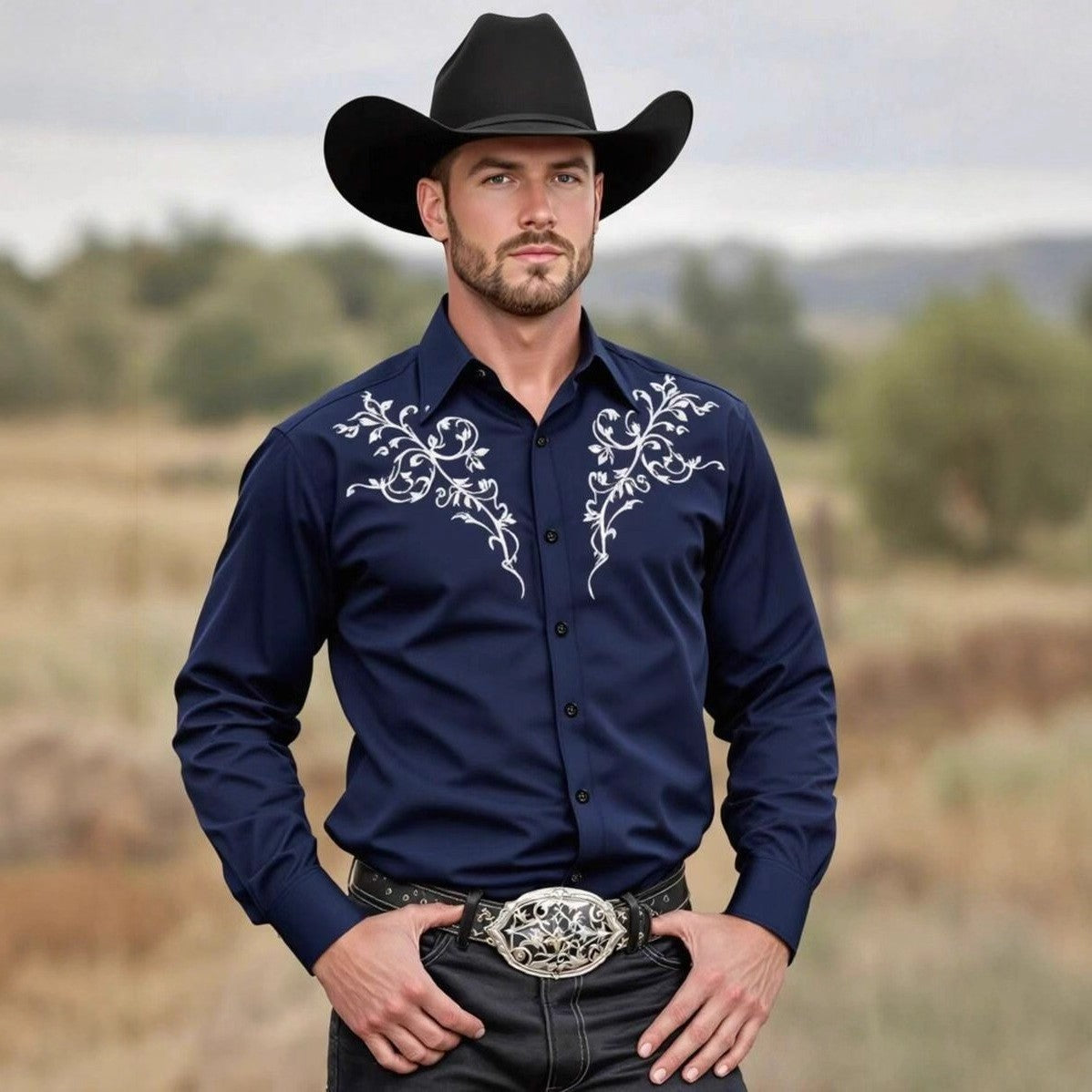 Männer Western Hemd Modern Glamour Style