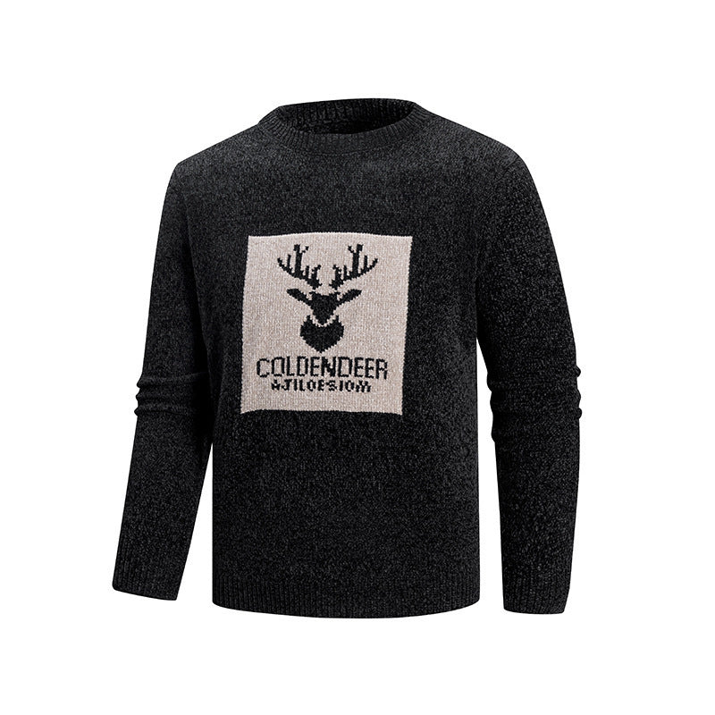 Herren Pullover Rundhals Grafik Design Berlin Style