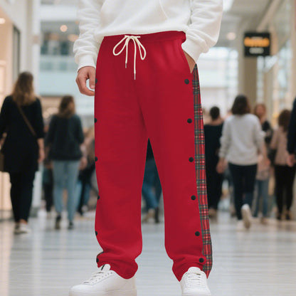 Herren Jogginghose Asymmetrisch Mit Knöpfen Modern