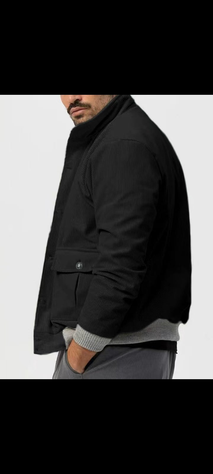 Herren Cordjacke Bequem Lässig Mit Taschen