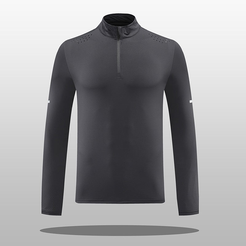 Herren Langarmshirt Atmungsaktiv Reißverschluss Funktionsshirt