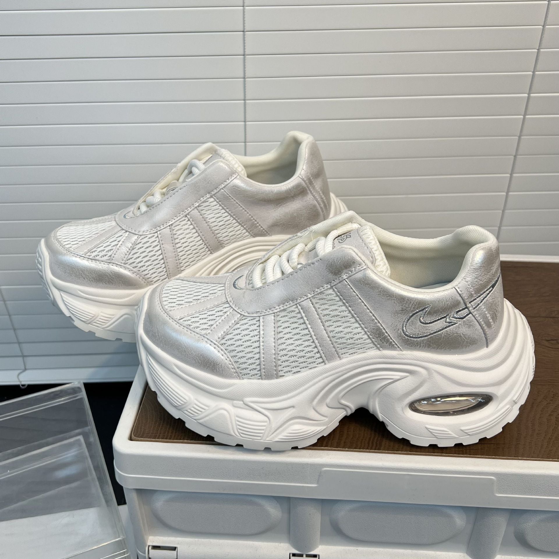 Damen Plateau Sneaker Trendy Höhe Schuhe - BerlinGlamour
