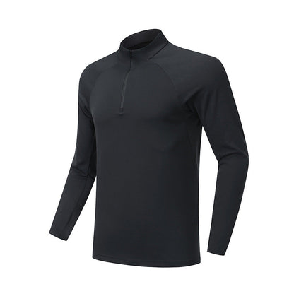 Herren Langarmshirt Funktionshemd mit Reißverschluss Sportlich