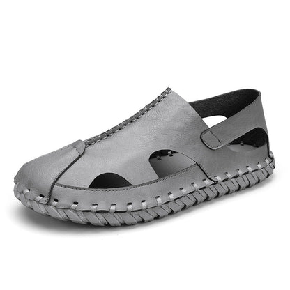 Damen Sandalen Leder Bequem Atmungsaktiv Sommer
