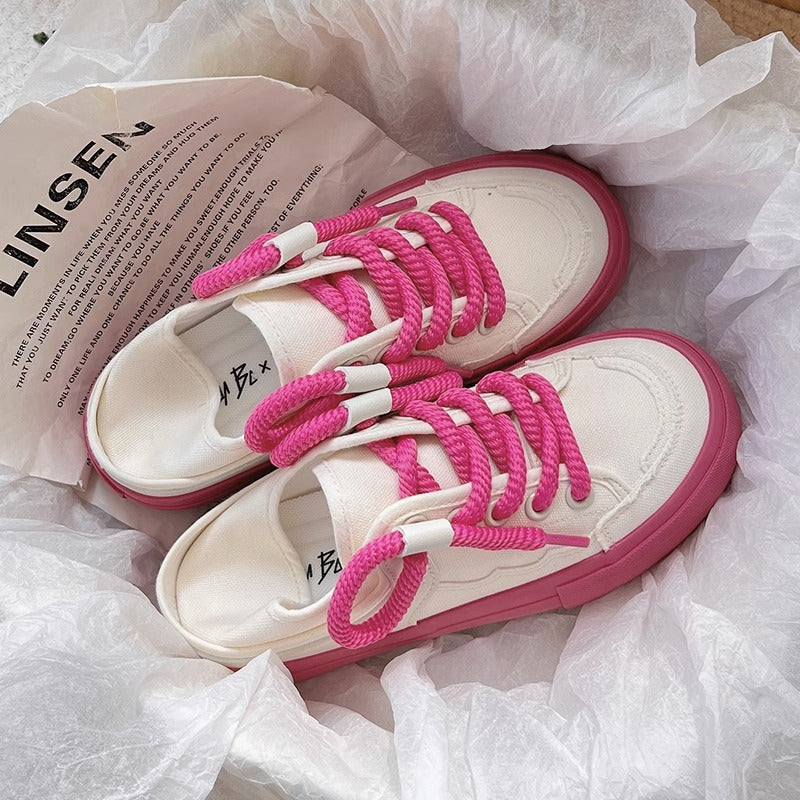 Damen Sneaker Sportlich Schnürsenkel Modern