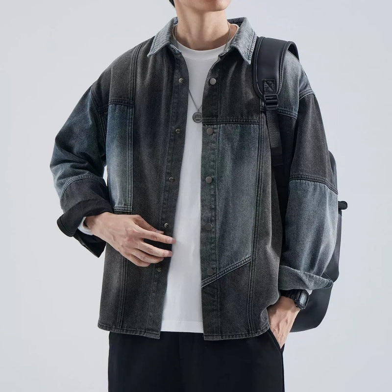 Herren Denim-Jacke Modern Lässig mit Farbeffekten - BerlinGlamour