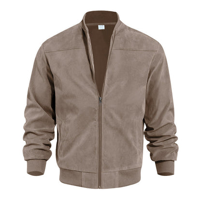 Herren Bomberjacke Leder Softschwarz Elastisch