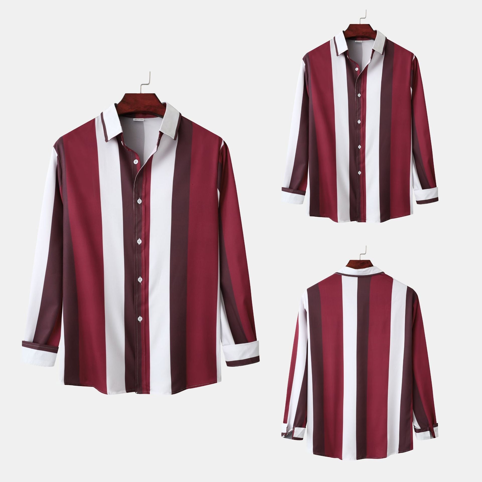 Herren Langarmhemd Modern Streifen Design Slim Fit - BerlinGlamour