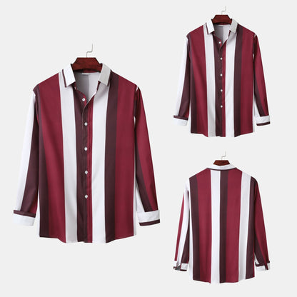 Herren Langarmhemd Modern Streifen Design Slim Fit - BerlinGlamour