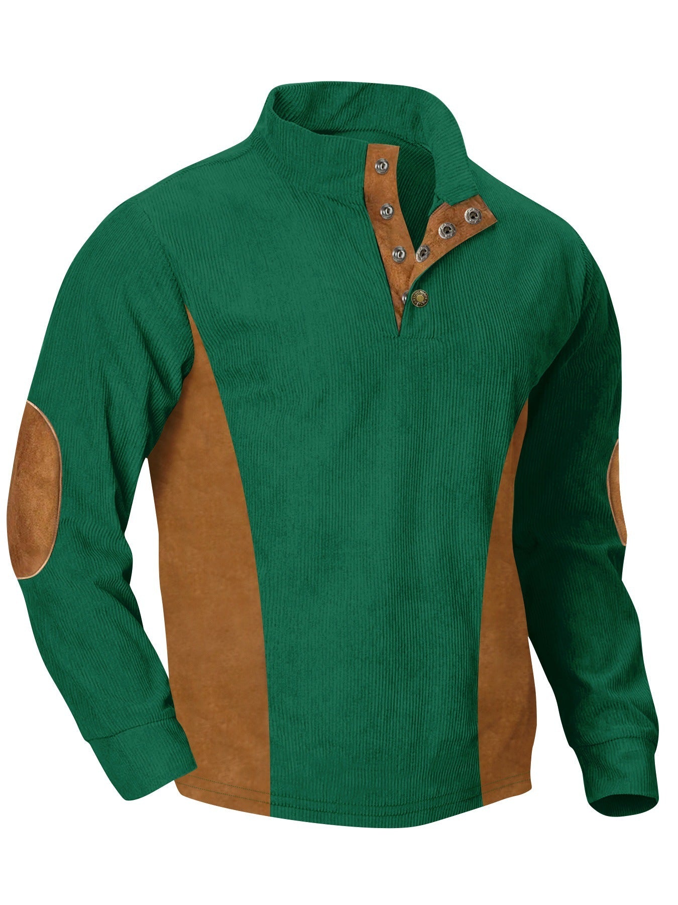Herren Pullover Modern mit Stehkragen und Druckknöpfen