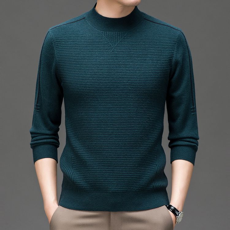 Herren Pullover Modern Strukturiert Hochgeschlossen