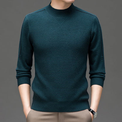 Herren Pullover Modern Strukturiert Hochgeschlossen