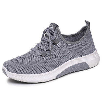 Damen Sneaker Bequem Atmungsaktiv Elastisch Schnüren