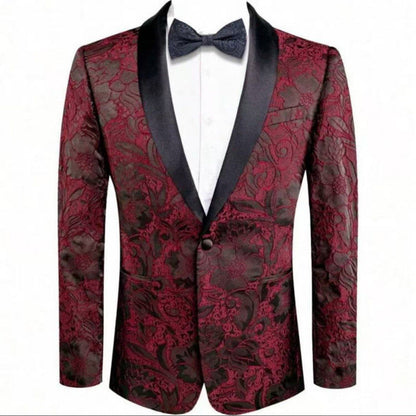 Herren Smoking Blazer Modern Festlich Schwarz