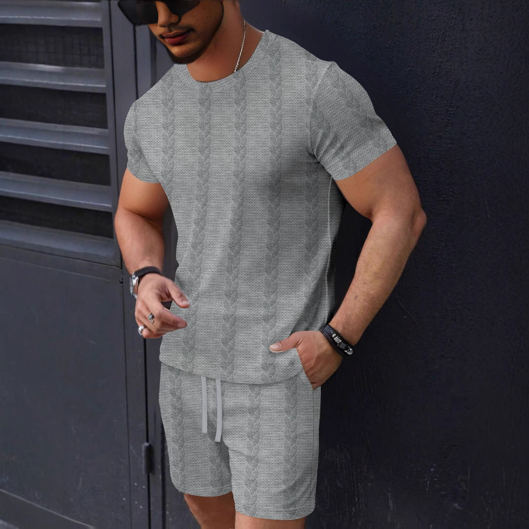 Herren Sommer Set Kurzarm T-Shirt und Shorts Modern
