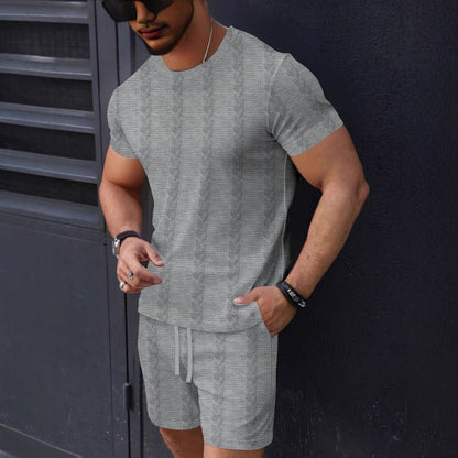 Herren Sommer Set Kurzarm T-Shirt und Shorts Modern