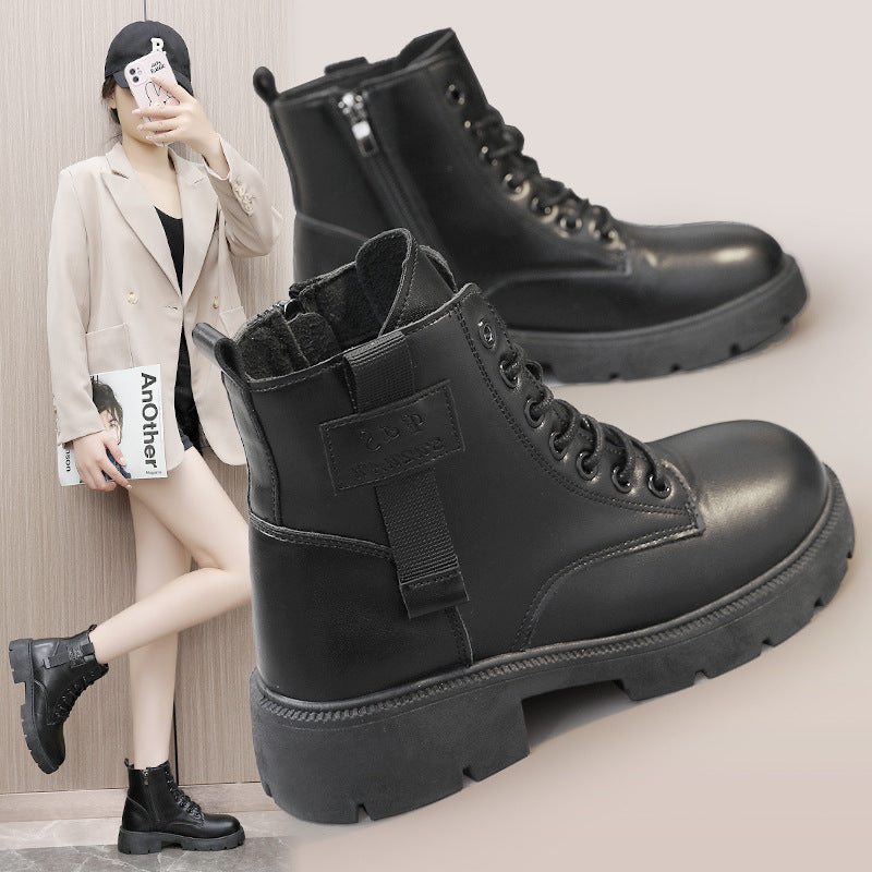 Damen Stiefel Halbstiefel Schnürung Reißverschluss Robust - BerlinGlamour