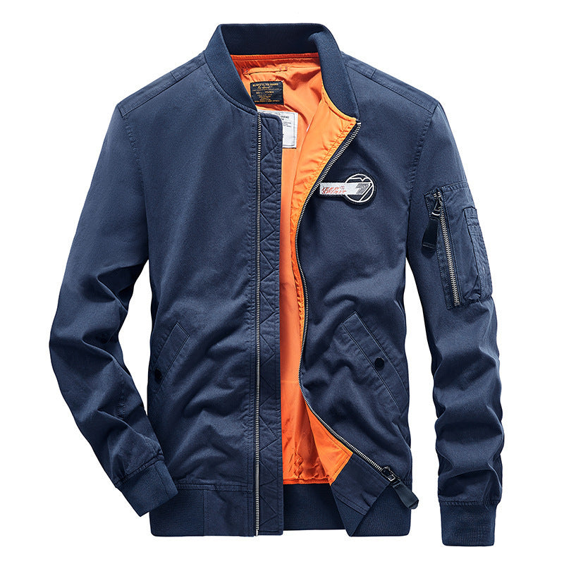 Herren Bomberjacke mit Taschen Schwarz Modern