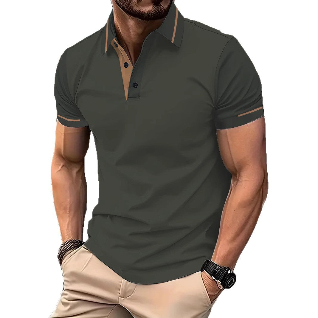 Herren Poloshirt Kurzarm Modern Kontrastdetails