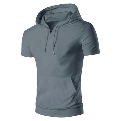 Herren Kapuzenshirt Lässig V-Ausschnitt Mit Bauchtasche