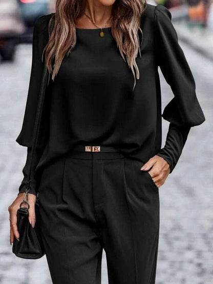 Elegantes Damen Oberteil Puffärmel Weich