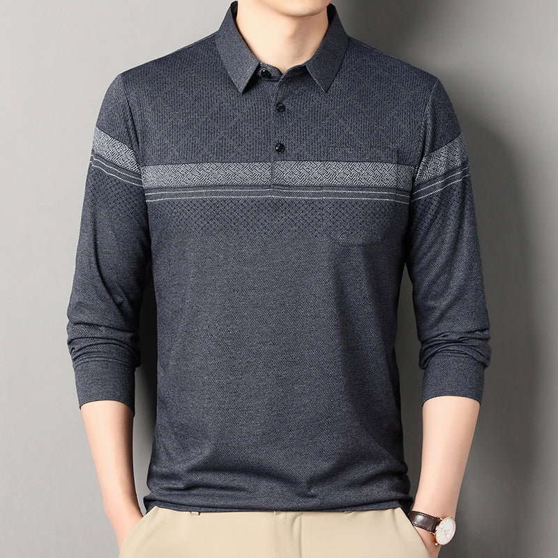 Herren Poloshirt Langarm Strukturiert Modern Berlin