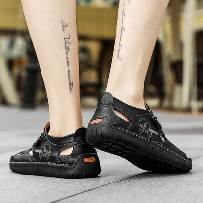 Leder Schuhe Herren Bequem atmungsaktiv Reißverschluss