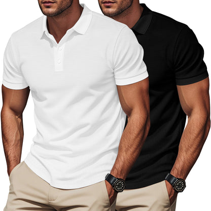 Herren Polohemd Kurzarm Modern mit Strukturkragen Elegantes Design