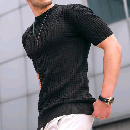 Herren Fitness-T-Shirt Atmungsaktiv Strukturiert Sportlich