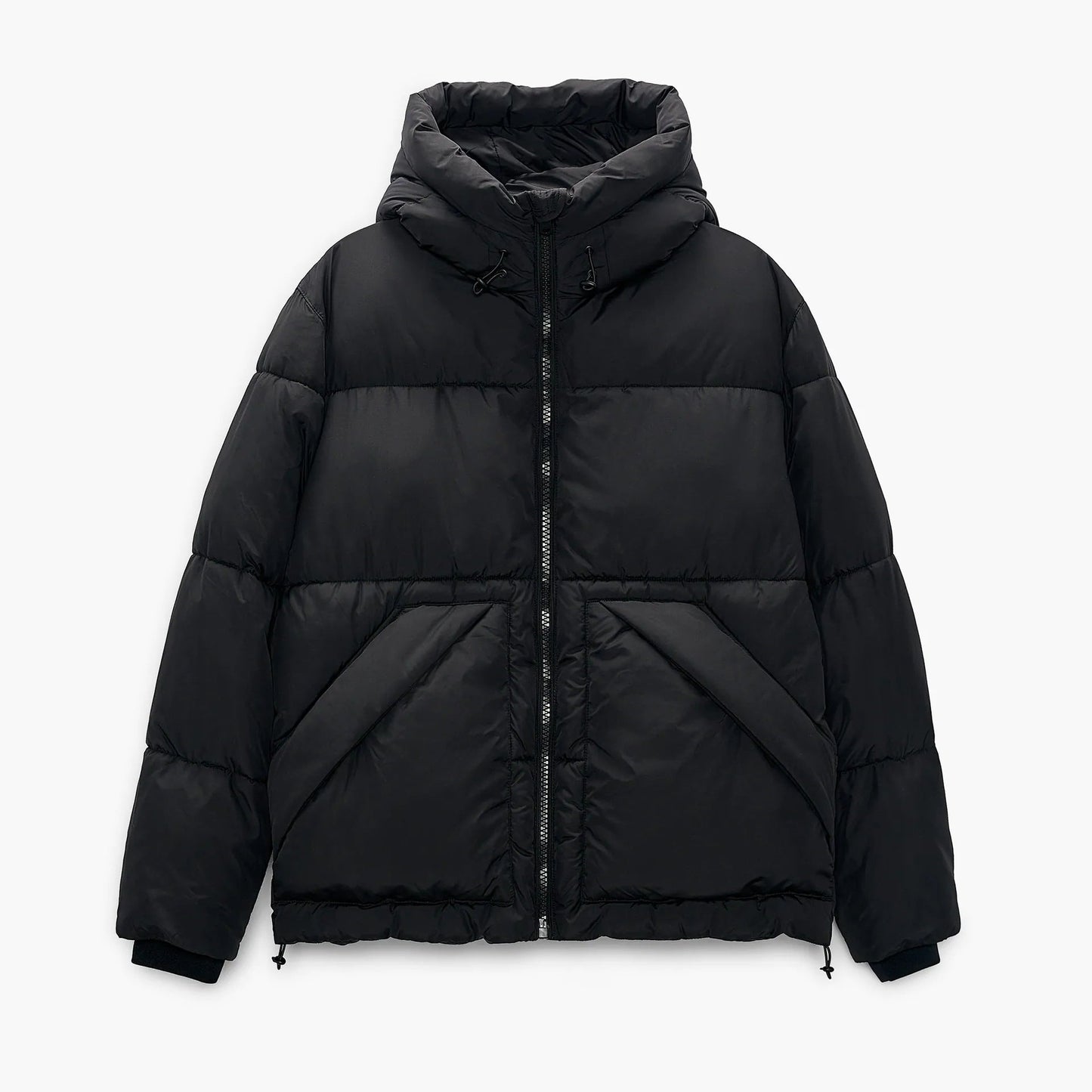 Herren Winterjacke Steppjacke mit Kapuze und Taschen