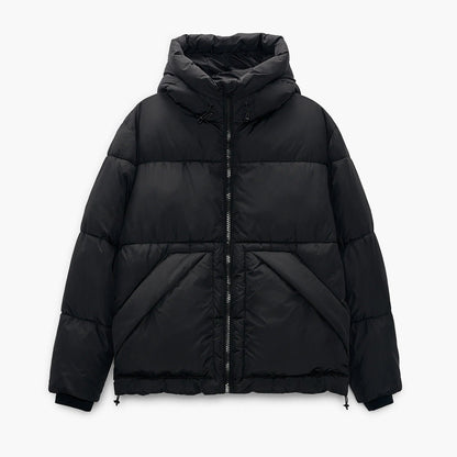 Herren Winterjacke Steppjacke mit Kapuze und Taschen