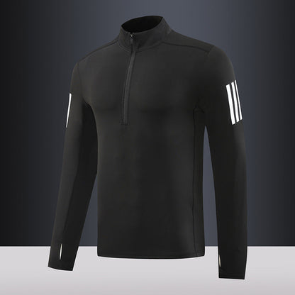 Herren Langarmshirt Thermo Funktionsshirt mit Reißverschluss