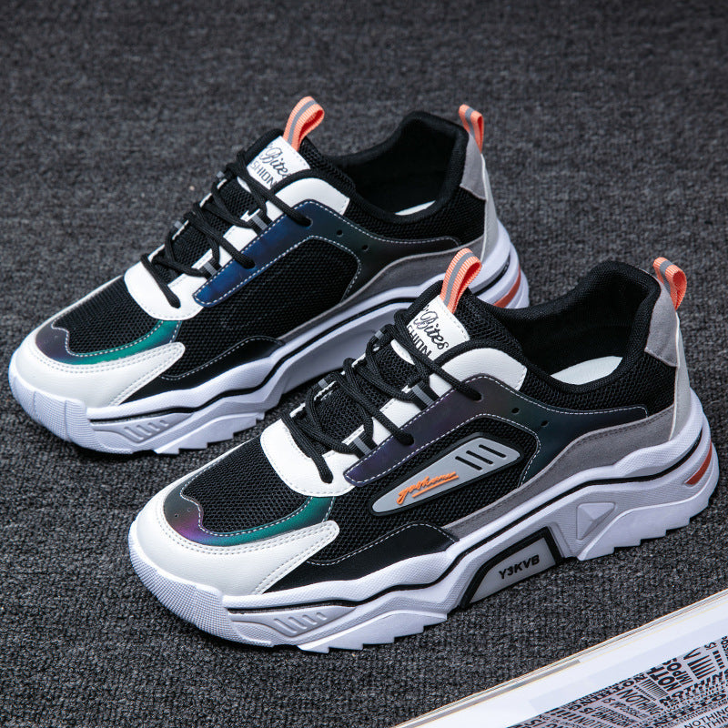 Damen Sneaker Sportlich Atmungsaktiv Mesh Weiß Schwarz