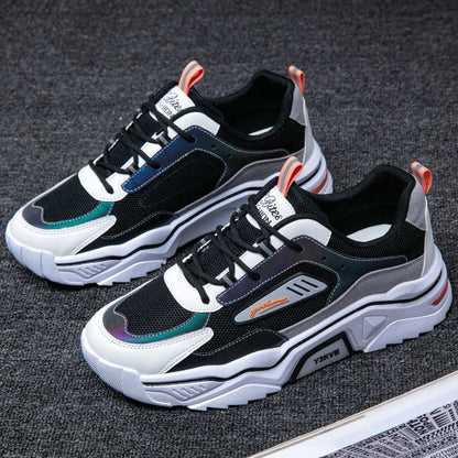 Damen Sneaker Sportlich Atmungsaktiv Mesh Weiß Schwarz