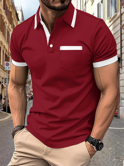 Herren Polo-Shirt Modern KontrastkragenSlim Fit