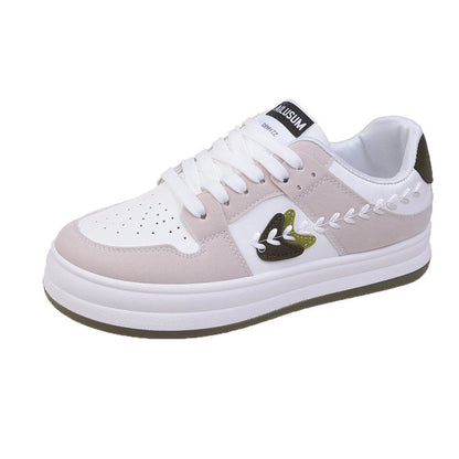 Damen Sneaker Blätter Design Komfort Sohle
