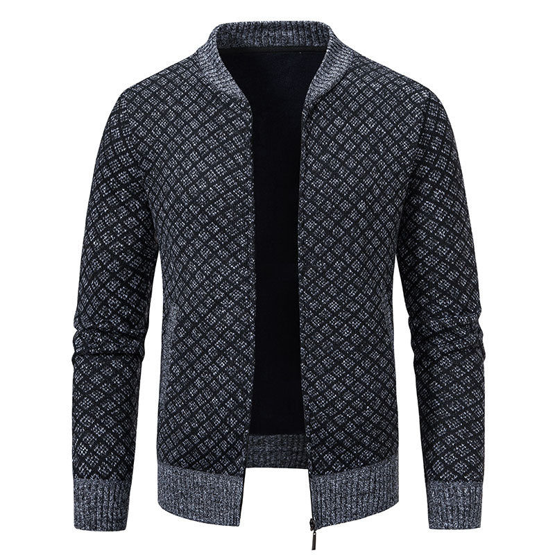 Herren Strickjacke Modern Asymmetrisch Reißverschluss
