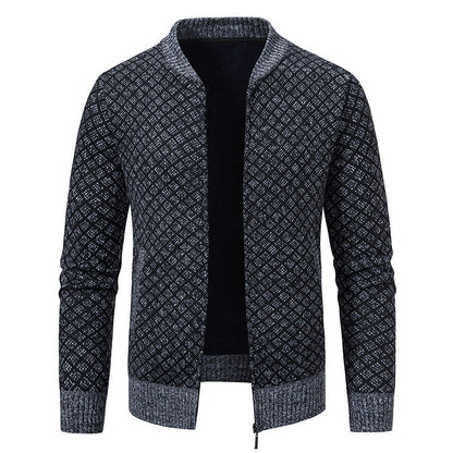 Herren Strickjacke Modern Asymmetrisch Reißverschluss