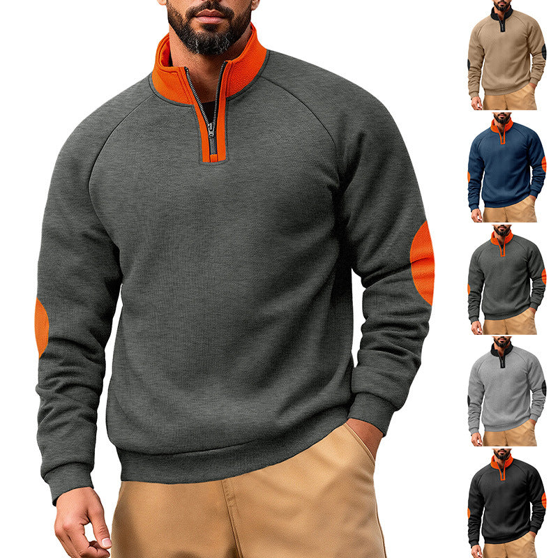 Herren Fleece Pullover Kapuzenpullover Modern Kontrast - BerlinGlamour
