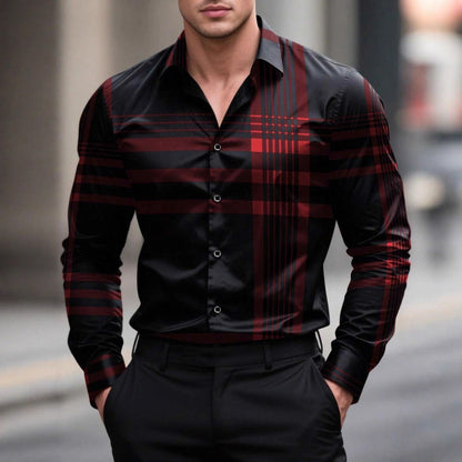 Herren Karo Hemd Langarm Modern Berlin Style