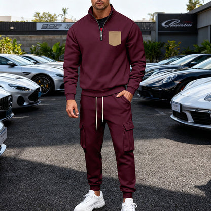 Herren Sportanzug Modern Sportlich Grau