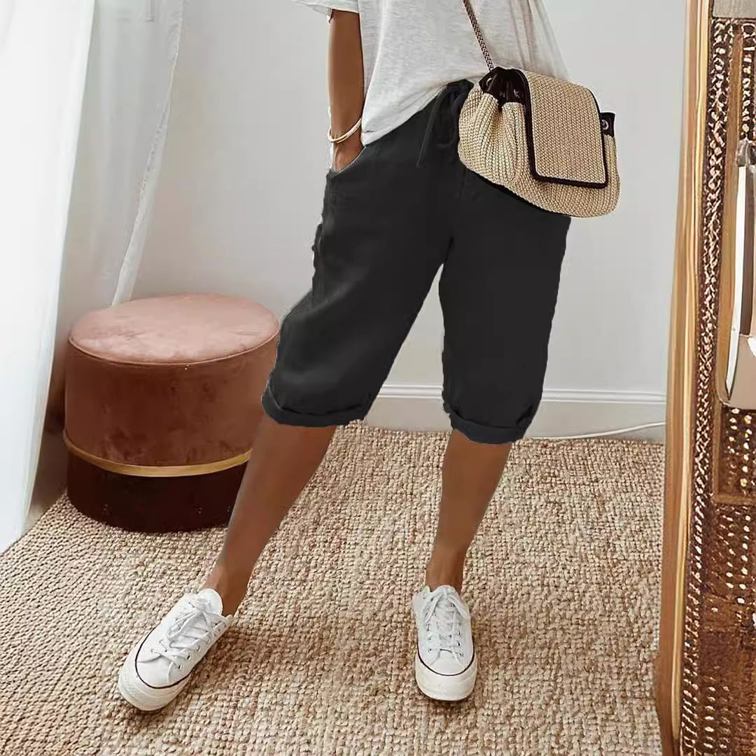 Luftige Damen Shorts Leinen Sommer