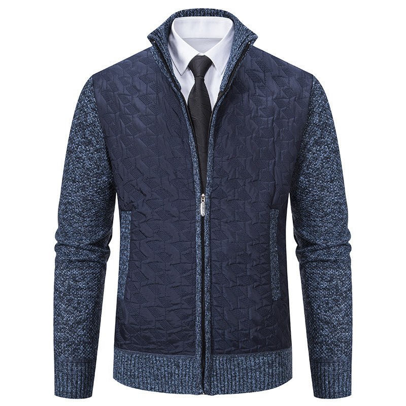 Herren Hybridjacke Elegante Steppjacke Mit Strickärmeln