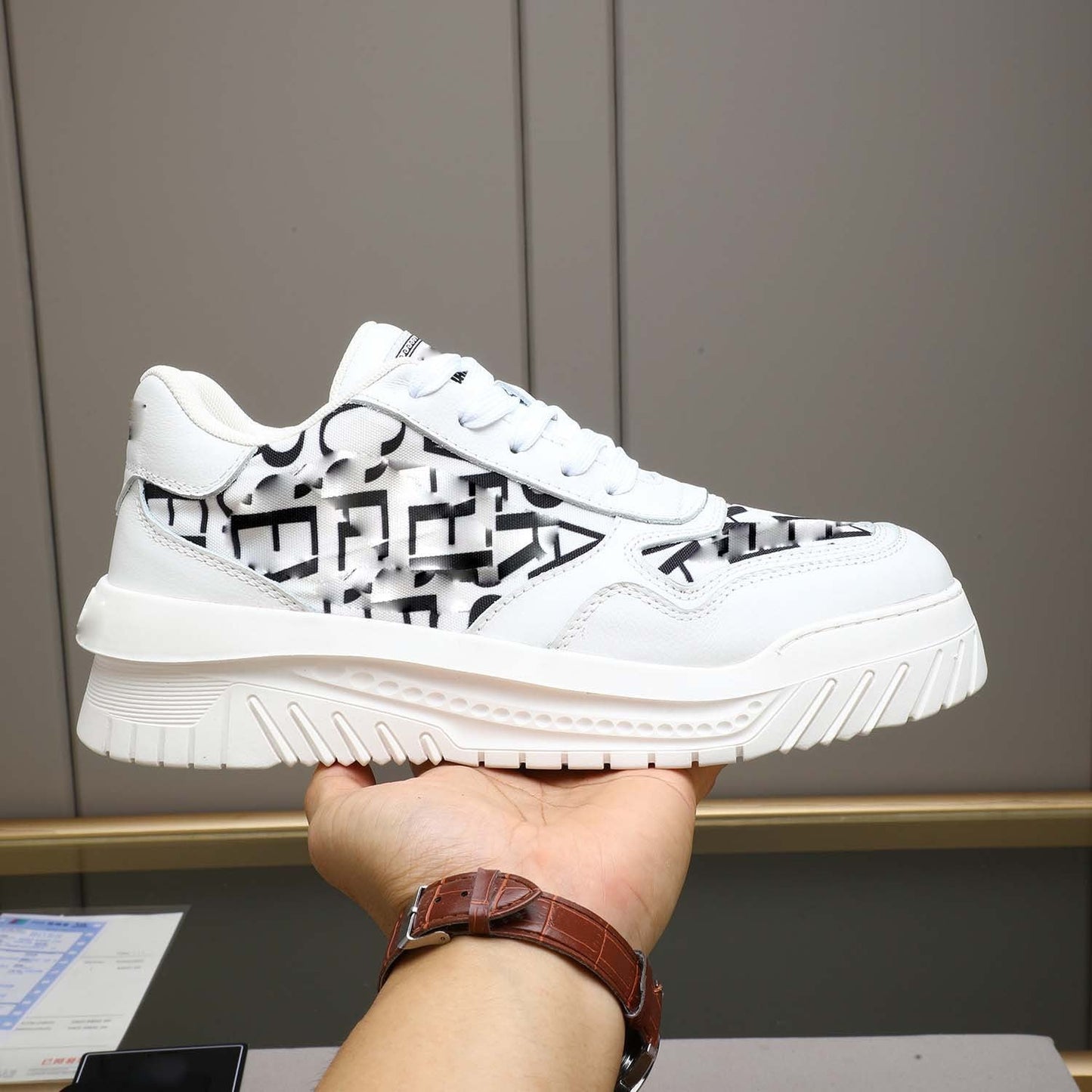Damen Sneaker Sportlich Trendy Druckmuster